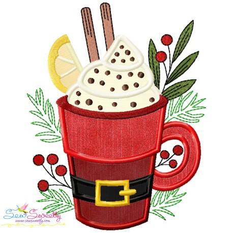 Christmas Hot Chocolate Cup-10 Applique Design- 1