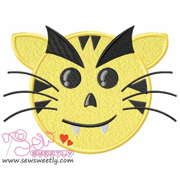 Evil Tiger Face Applique Design Pattern-1