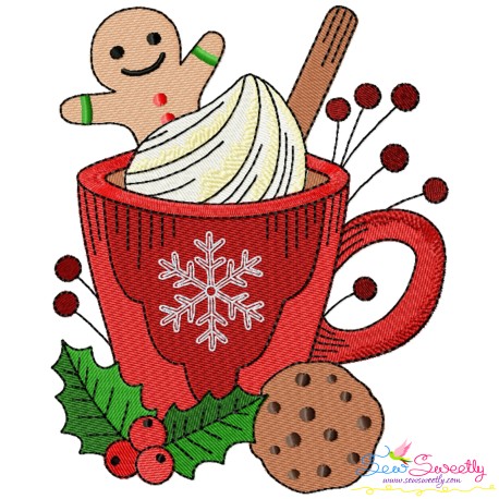 Christmas Hot Chocolate Cup-9 Embroidery Design Pattern