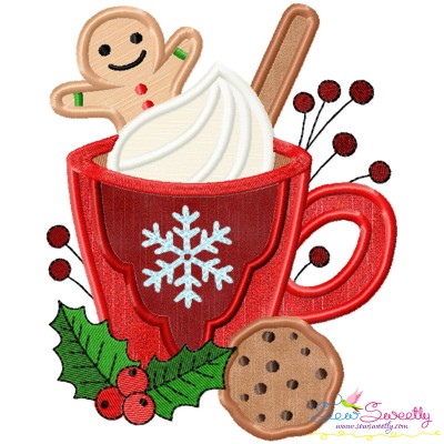 Christmas Hot Chocolate Cup-9 Applique Design Pattern-1