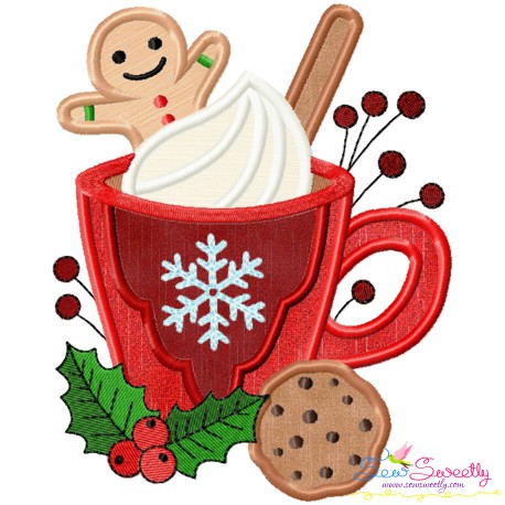 Christmas Hot Chocolate Cup-9 Applique Design Pattern