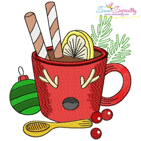 Christmas Hot Chocolate Cup-8 Embroidery Design Pattern