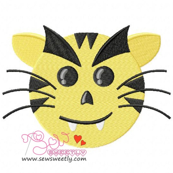 Evil Tiger Face Embroidery Design Pattern-1