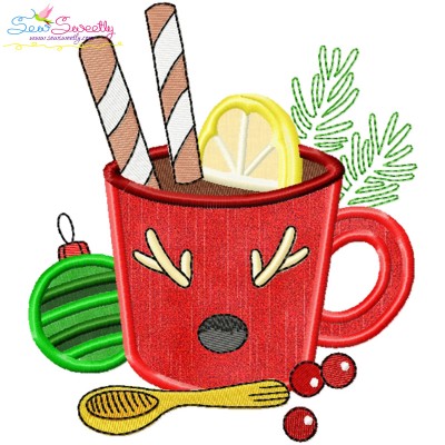 Christmas Hot Chocolate Cup-8 Applique Design Pattern-1