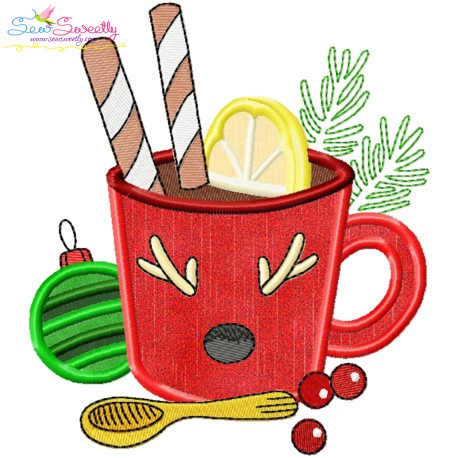 Christmas Hot Chocolate Cup-8 Applique Design Pattern