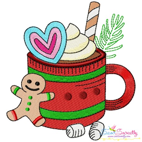 Christmas Hot Chocolate Cup-7 Embroidery Design- 1