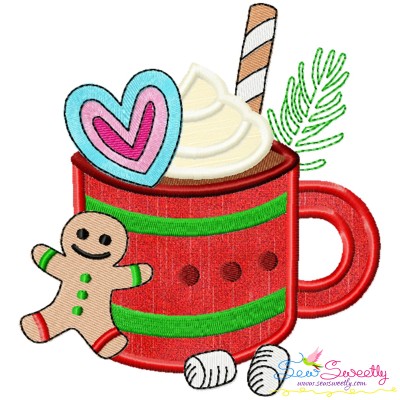 Christmas Hot Chocolate Cup-7 Applique Design Pattern-1