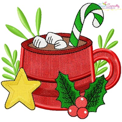 Christmas Hot Chocolate Cup-6 Applique Design Pattern-1