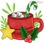 Christmas Hot Chocolate Cup-6 Applique Design Pattern-1