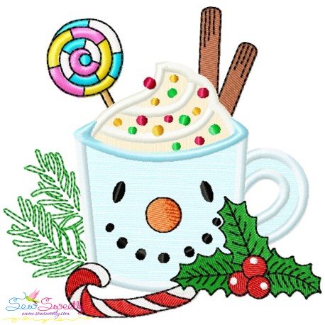 Christmas Hot Chocolate Cup-5 Applique Design Pattern