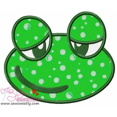 Cute Frog Face Applique Design Pattern-1