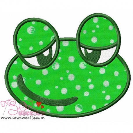 Cute Frog Face Applique Design- 1