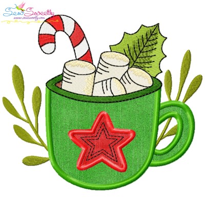 Christmas Hot Chocolate Cup-3 Applique Design Pattern-1
