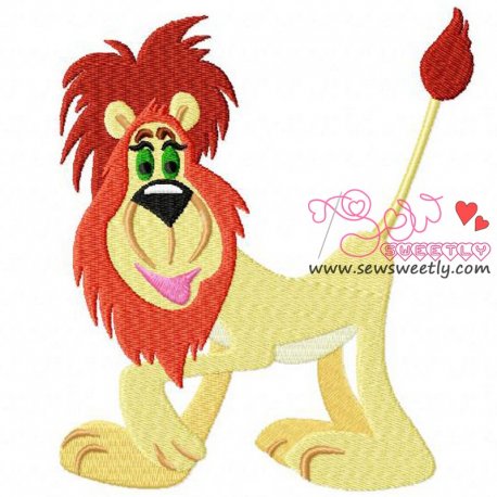 Funny Lion Embroidery Design Pattern-1