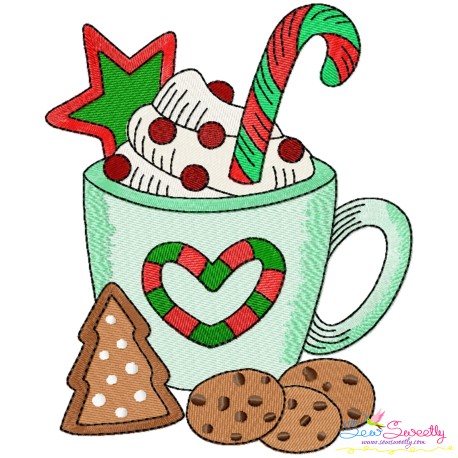 Christmas Hot Chocolate Cup-1 Embroidery Design Pattern