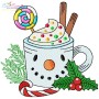 Christmas Hot Chocolate Cups Embroidery Design Bundle-6