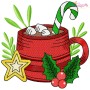Christmas Hot Chocolate Cups Embroidery Design Bundle-7