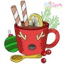 Christmas Hot Chocolate Cups Embroidery Design Bundle-9