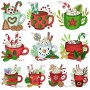 Christmas Hot Chocolate Cups Embroidery Design Bundle-1