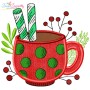 Christmas Hot Chocolate Cups Applique Design Bundle-3