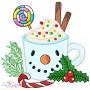 Christmas Hot Chocolate Cups Applique Design Bundle-6