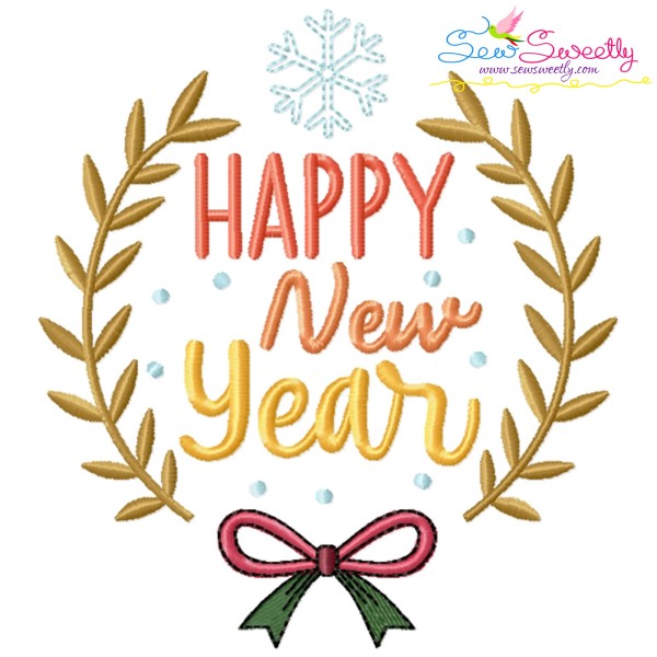 Happy New Year Frame-10 Embroidery Design Pattern-1