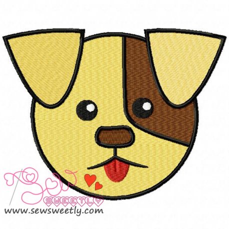 Cute Dog Face Embroidery Design Pattern-1