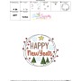 Happy New Year Frame-9 Embroidery Design Pattern-3
