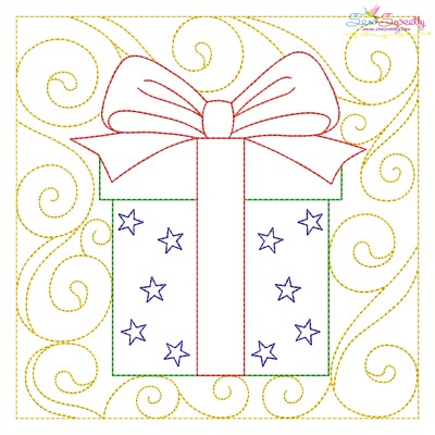 Christmas Quilt Block Gift Embroidery Design Pattern-1