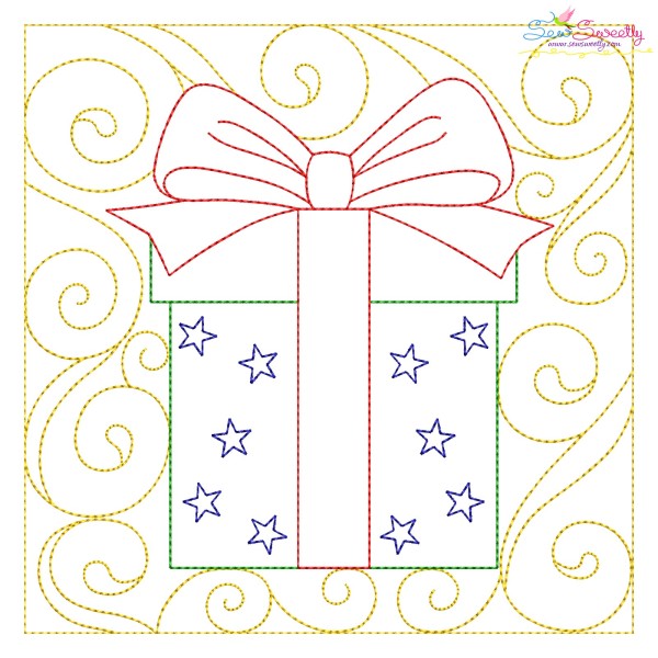 Christmas Quilt Block Gift Embroidery Design Pattern-1