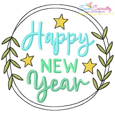 Happy New Year Frame-6 Embroidery Design Pattern-1