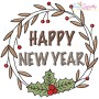Happy New Year Frame-2 Embroidery Design Pattern-1