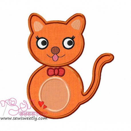 Orange Cat Applique Design- 1