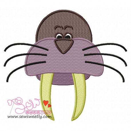 Walrus Face Embroidery Design Pattern-1
