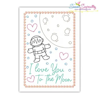 Valentine Cardstock Embroidery Design Pattern | I Love You To The Moon-1