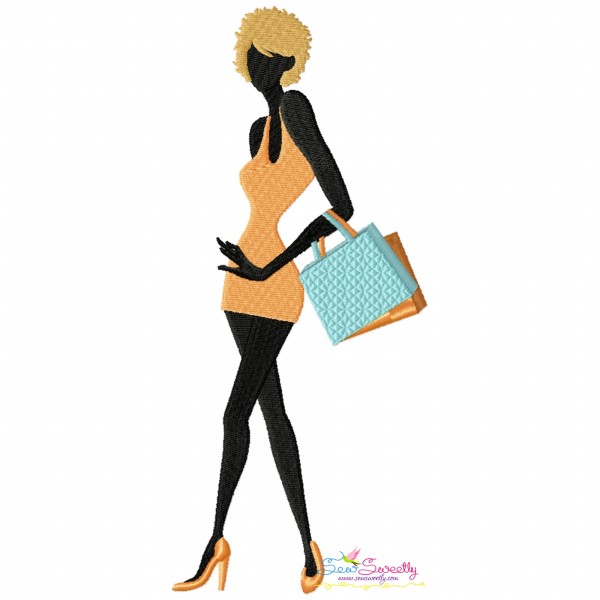 Shopping Lady-8 Embroidery Design Pattern-1
