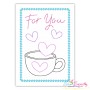 Valentine Cardstock Embroidery Design Pattern | Coffee Cup For You-1