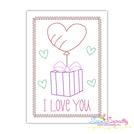 Valentine Cardstock Embroidery Design Pattern | I Love You Gift And Heart