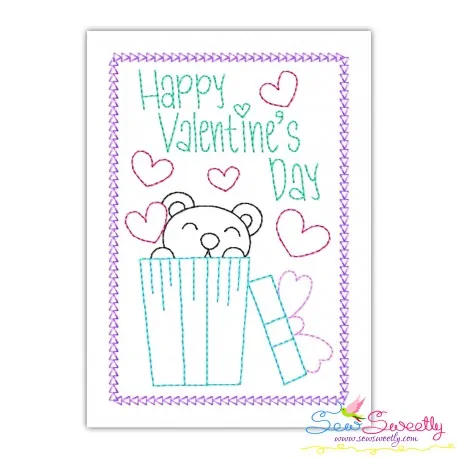 Valentine Cardstock Embroidery Design Pattern | Happy Valentine's Day Gift