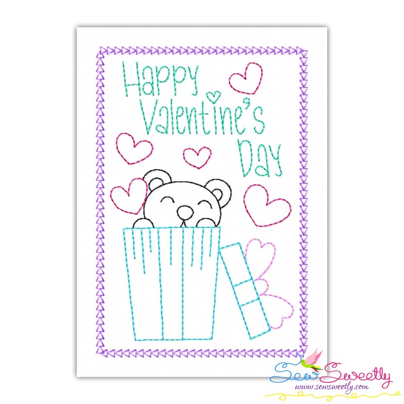 Valentine Cardstock Embroidery Design Happy Valentine's Day Gift
