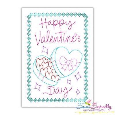 Valentine Cardstock Embroidery Design Pattern | Happy Valentine's Day Heart Sweets-1