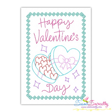 Valentine Cardstock Embroidery Design Pattern | Happy Valentine's Day Heart Sweets