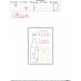 Valentine Cardstock Embroidery Design Pattern | Wine Bottle And Glasses With Love-2