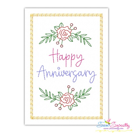 Cardstock Embroidery Design Pattern | Happy Anniversary Flowers