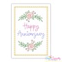 Cardstock Embroidery Design Pattern | Happy Anniversary Flowers-1