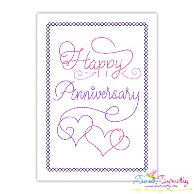 Cardstock Embroidery Design Pattern | Happy Anniversary Hearts-2-1