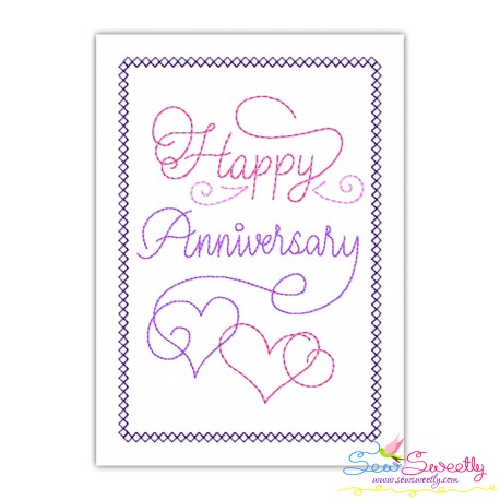 Cardstock Embroidery Design Pattern | Happy Anniversary Hearts-2