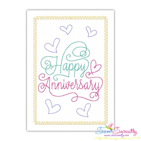 Cardstock Embroidery Design Pattern | Happy Anniversary Hearts-3-1
