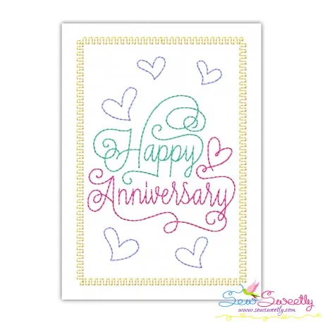 Cardstock Embroidery Design Pattern | Happy Anniversary Hearts-3