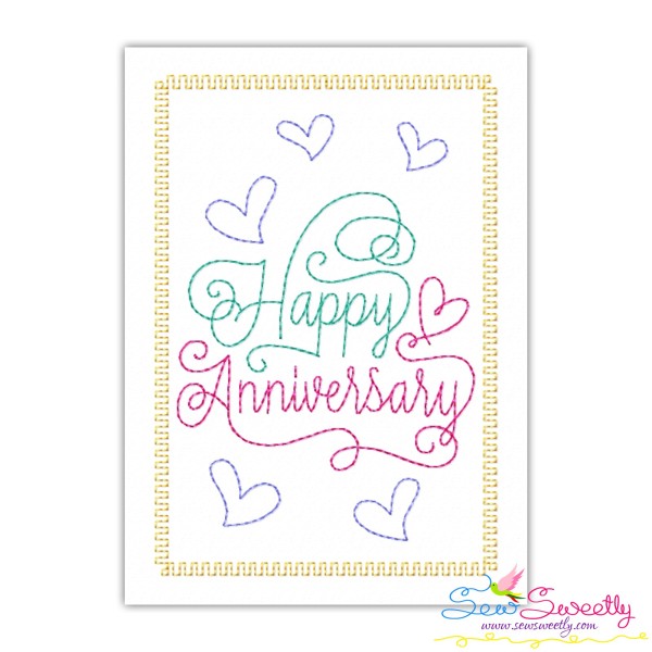Cardstock Embroidery Design Pattern | Happy Anniversary Hearts-3-1
